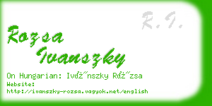 rozsa ivanszky business card